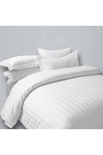 Luxury Brocade LB 100% Cotton Single Hotel Bedding Set, 5-Piece, White