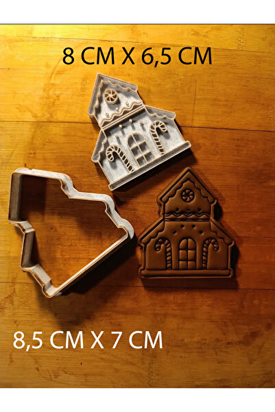 Enbceramic 8 CM ŞEKER EVİ KURABİYE KALIBI SERAMİK-POLİMER KİL KALIP