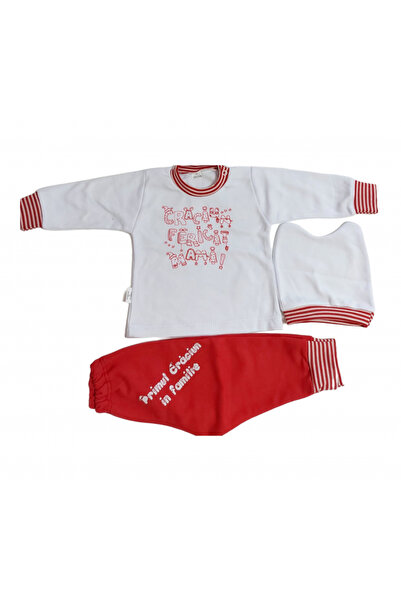 Bubu Kids Creations Costum de Crăciun pentru bebeluși, format din 3 piese (fa...