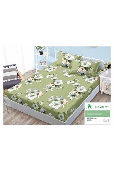 RALEX PUCIOASA Finet Bed Cover + 2 Pillowcases, Ralex, color White / Green, model HF160-2