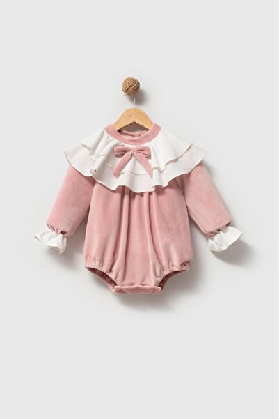 BEYAZ BEBE Kız Bebek Kadife Tulum