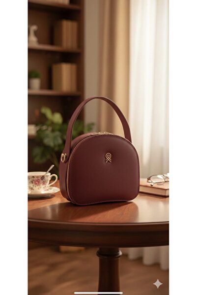Butik Bordo Seri Kutu Model Şık El ve Kol Çantası