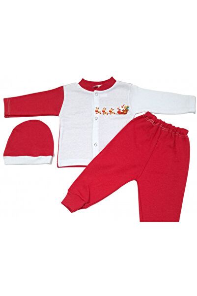 Bubu Kids Creations Costum de Crăciun pentru bebeluși, format din 3 piese, fa...