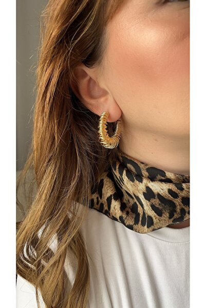 Fasion Jewelry Spiral gold halka küpe
