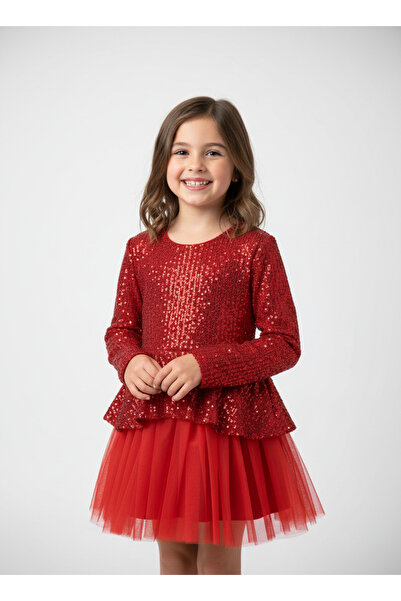 KidsMagazin Rochie roșie cu paiete