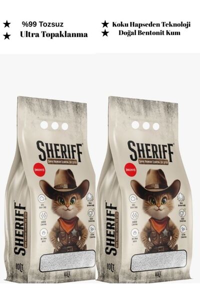 SHERIFF 📦 Unscented Bentonit Kedi Kumu – 2x-10L