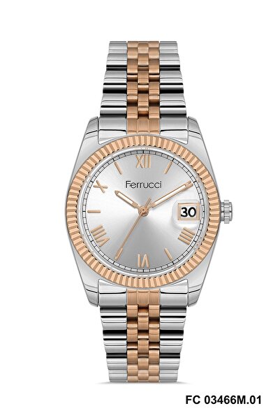 Ferrucci Rose Silver Color Women's Wristwatch and Bracelet