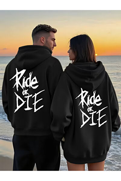 NEVERMIND supradimensionat Hanorac Ride or Die cu imprimeu – Unisex cu glugă ...