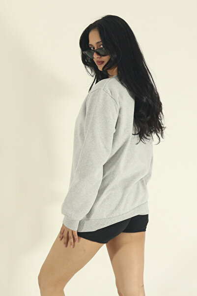 EydaMoon Women's Winter Cotton Los Angeles Printed Regular Crew Neck Sweatshirt