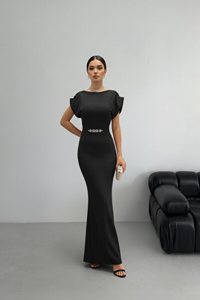 ALFUDO Moda Collection Rochie de seară lungă de absolvire, cu mâneci scurte, ...