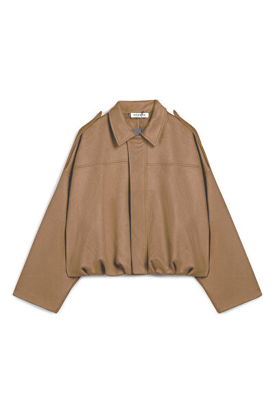 Moderk Soft Suede Oversized Lined Bomber Jacket Coat Women