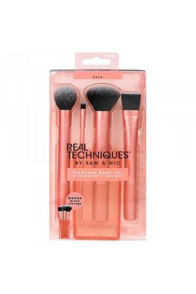 Real Technology مجموعة فرش الوجه روز قولد 4 قطع