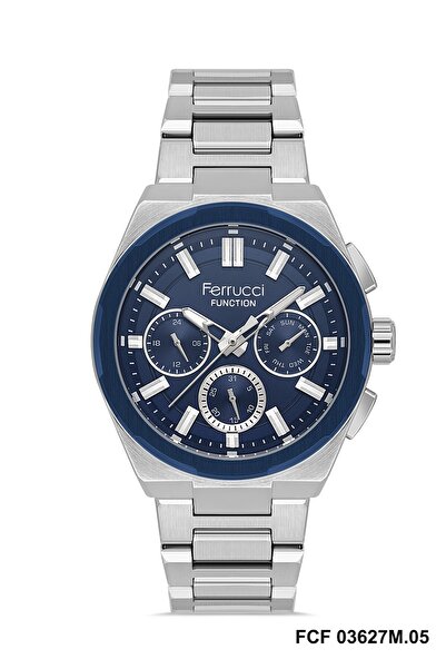 Ferrucci 42mm Indicators Active Men's Wristwatch with Dial in Navy Blue, Stra...