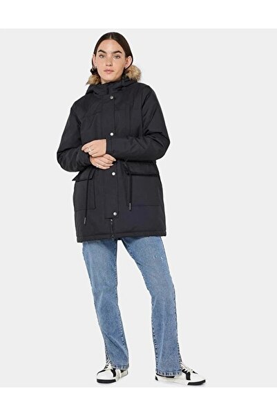 Noisy May Nmmolly Hooded Parka Jacket, Black, M