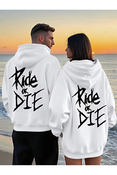NEVERMIND supradimensionat Hanorac Ride or Die cu imprimeu – Unisex cu glugă ...