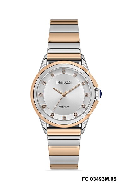 Ferrucci Rose Silver Color Women's Wristwatch and Bracelet