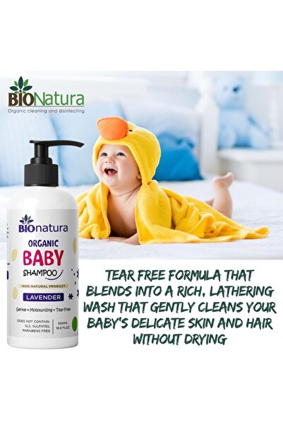Bionatura Organic Baby Wash & Shampoo – Gentle Foaming 2-in-1, Olive & Coconut Oils, Tear-Free
