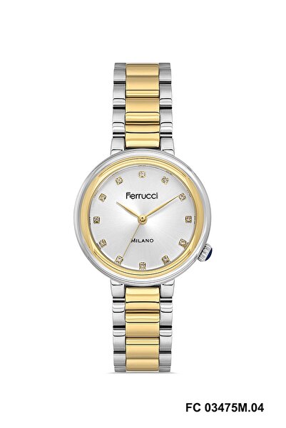 Ferrucci Gold Silver Color Women's Wristwatch and Bracelet