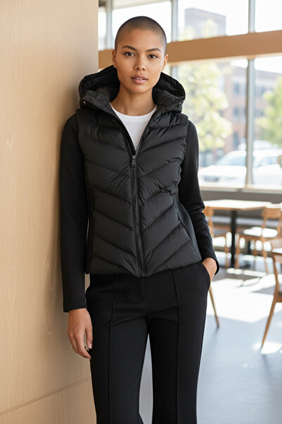 SEMİZ GİYİM Kapüşonlu Şişme Fermuarlı Spor Mont