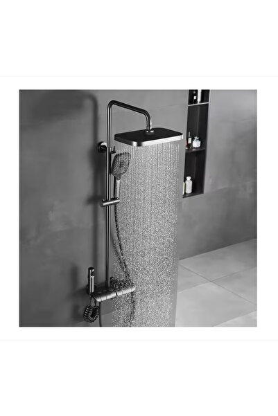 OEM Coloana de dus completa, cu display temperatura apa fara conectare la reteaua electrica, gri