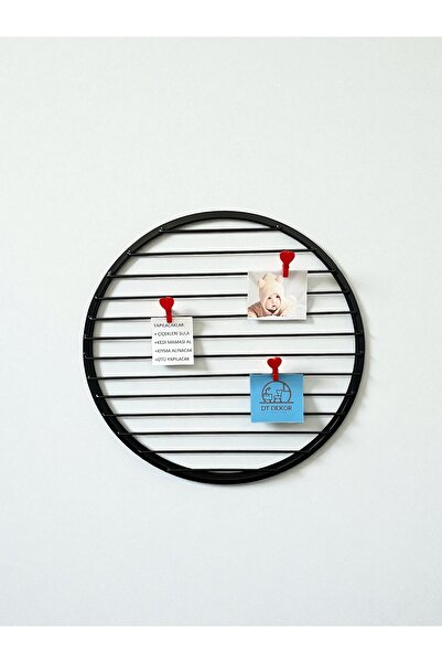 Home Metal Round Wall Panel |   40 cm Diameter Decorative Note Holder & Photo Hanging Board