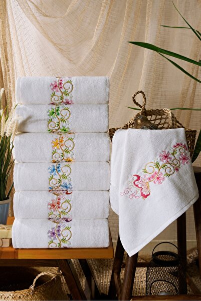 Familia Home 6-Piece Dowry Embroidered Velvet Hand Towel Set | Lilya