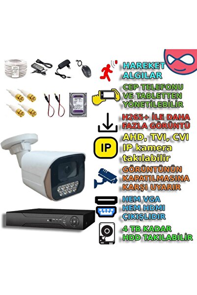XMPRO 🔥 METAL KASA RENKLİ GECE GÖRÜŞLÜ TEK KAMERALI GÜVENLİK SİSTEMİ – NOVAW...