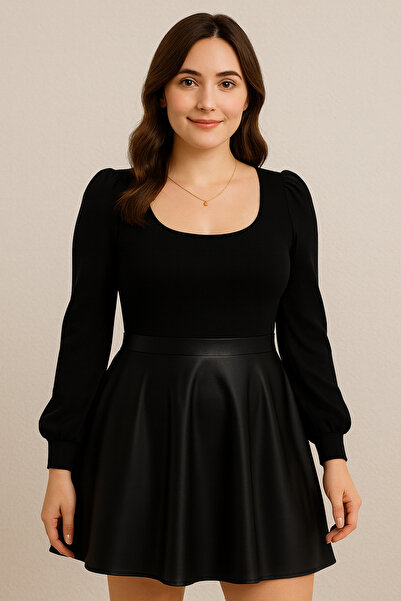 StilVibe Kadın Siyah Beyaz Detaylı Mini Elbise Editörün Seçimi