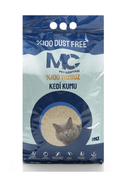 MCPET Tozsuz, Topaklaşan, Kokusuz, Doğal Bentonit Anti Alerjik Kedi Kumu 10 Lt