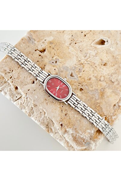 Vesce Atelier Churn Silver Watch Burgundy