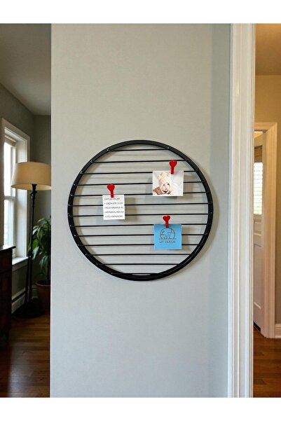 Home Metal Round Wall Panel |   40 cm Diameter Decorative Note Holder & Photo Hanging Board