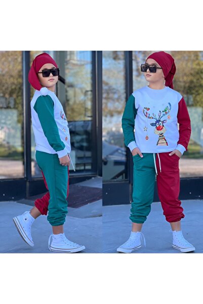 STAR GOGO KİDS 3-Piece Unisex Children's Tracksuit with a New Year's Concept Hat