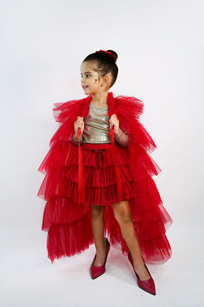 DUCA KIDS 3 Piece Glitter Special Occasion Set with Fairy Tail Ruffle Skirt