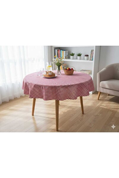 Angels' Collection Gingham Round Tablecloth