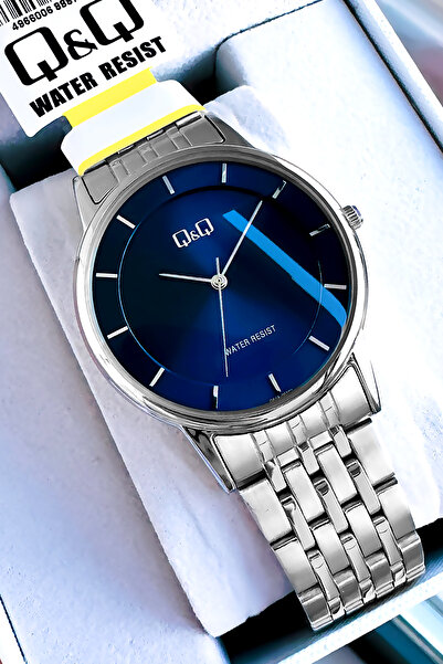 Q&Q Original Quartz Men Wristwatch Silver Color Steel Band 3 Atm Water Resistant Gift Bracelet Qqe2001C10