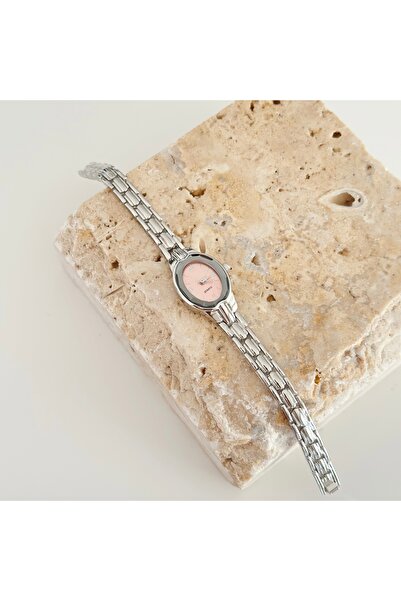 Vesce Atelier Rive Silver Watch Pink