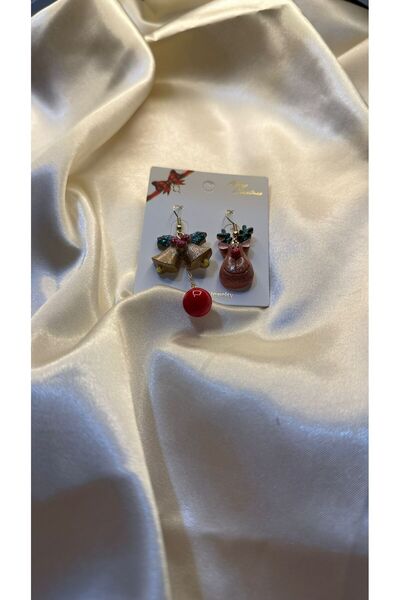 BUSİELLE JEWELRY New Year's Reindeer and Bell Earrings