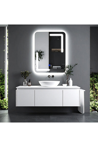 lumora mirror design Kaivo Beyaz Led'li Lazer Kumlamalı Lavabo & Banyo Aynası...