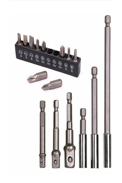 mywarehouse 16PCS Bits Uç Bağlantı Adaptör Seti Lokma Bağlantı