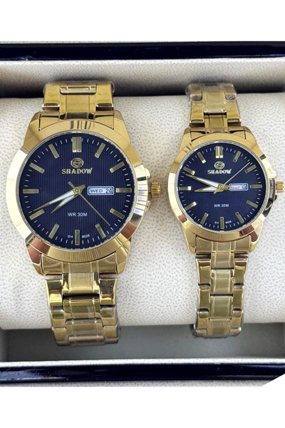 SHADOW Luxurious Couple Watch Set - Matching Day & Date Function (Arabic/English) - Classic Design