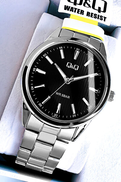 Q&Q Original Quartz Men Wristwatch Silver Color Steel Band 5 Atm Water Resistant Gift Bracelet Qqe2001C11