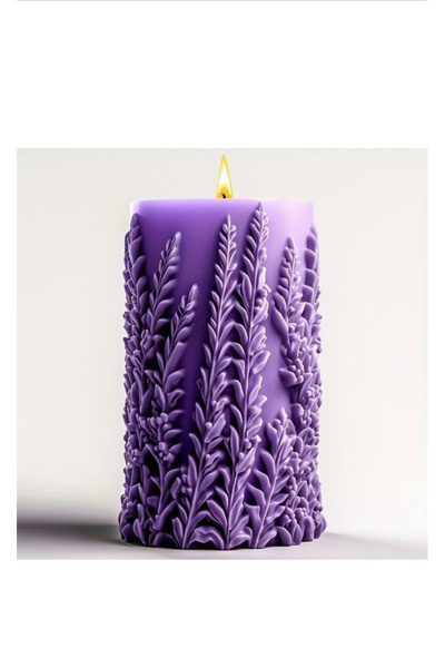 LALEZEN HOME Lavanta Desenli Lavanta Kokulu Mum