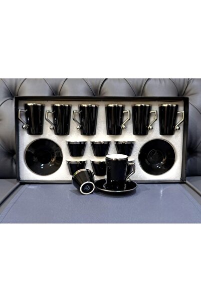 Alamtiaz Tea and coffee cup and saucer set, modern design, 18 pieces