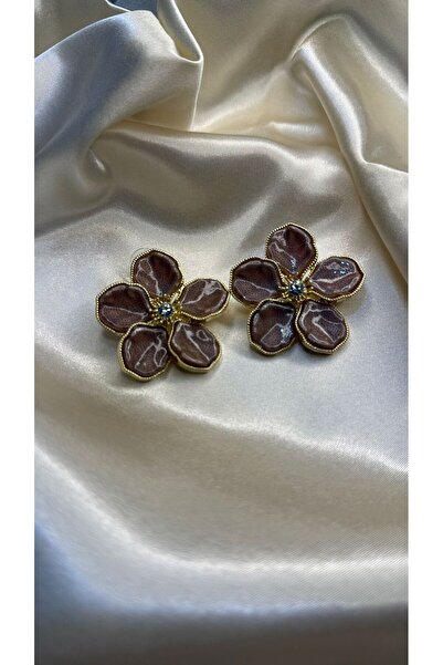 BUSİELLE JEWELRY أقراط زارا موديل براون فلاور