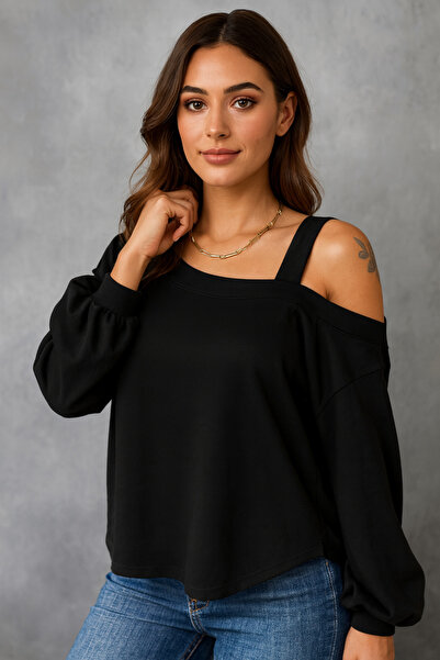 StilVibe Women's Black and White Detailed Square Neck Fit Blouse Editor's Choice