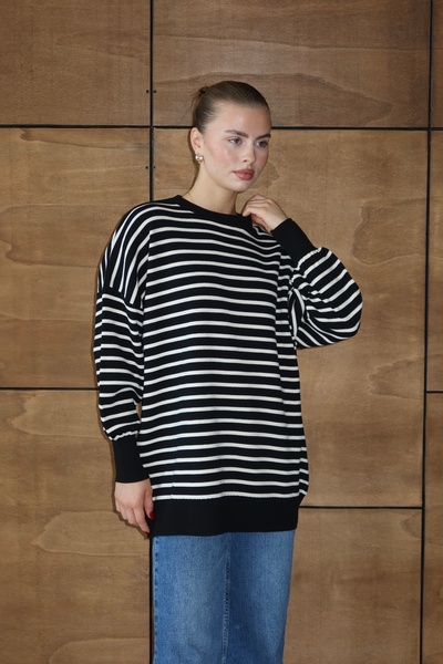 ilmek 25034 Pulover lung pentru femei, cu mâneci balon, cu supradimensionat d...