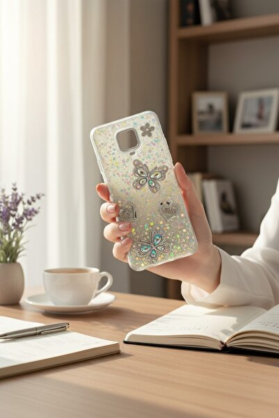 batuteknoloji Xiaomi Redmi Note 9 Pro-Note 9S Kelebek ve Kalp Kabartmalı Siml...