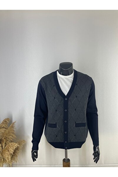 Sadık Collection Ateş Knitwear Patterned Buttoned Cardigan