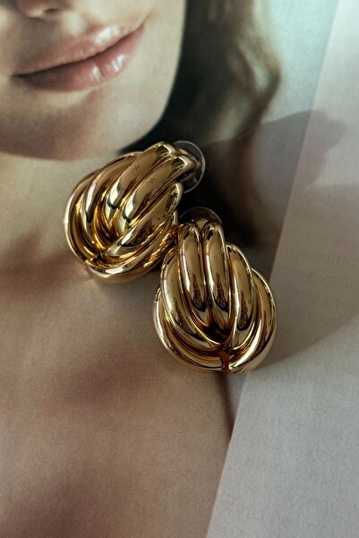 Trendy Butik Gold Twist Earrings