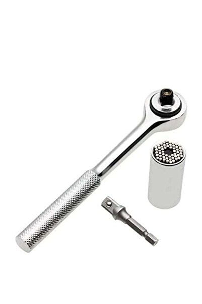 The comprehensive house طقم مكون من 3 قطع بمقبض ومقبس ومفتاح ربط فضي مع محول ...